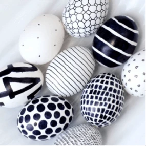 Black & White Decorated Easter Eggs Black & White Decorated Easter Eggs