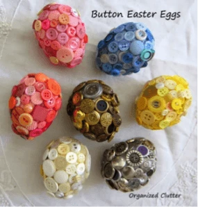 Colorful Buttoned Easter Eggs Colorful Buttoned Easter Eggs